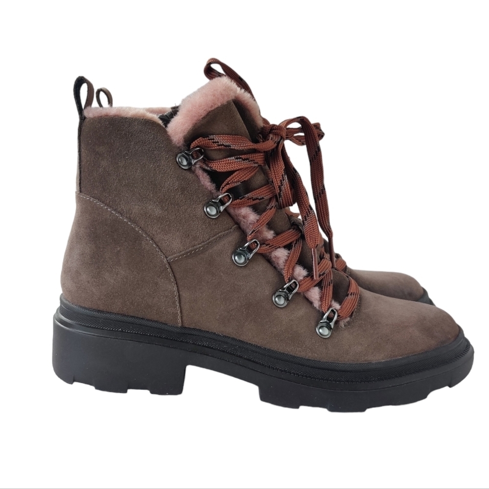 NATURALIZER Julian Waterproof Brown Suede Leather Lace-Up Boots 8.5